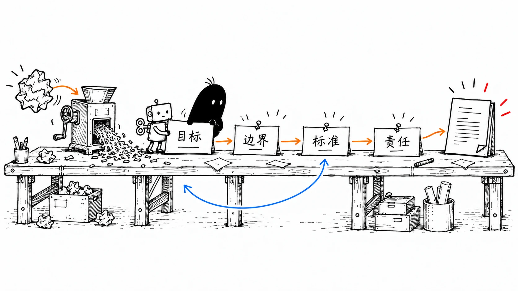 把一句模糊任务拆成目标、边界、标准与责任